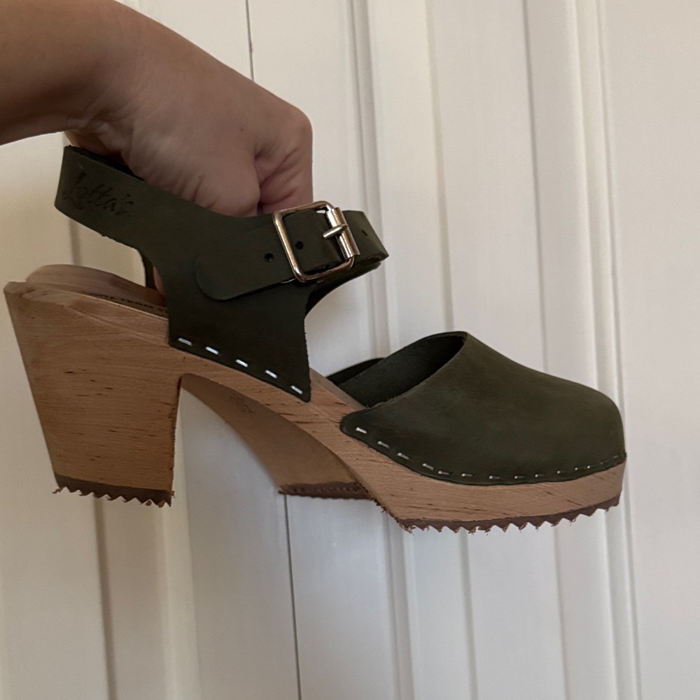 Lotta From Stockholm Dark Green oiled nubuck size 38
